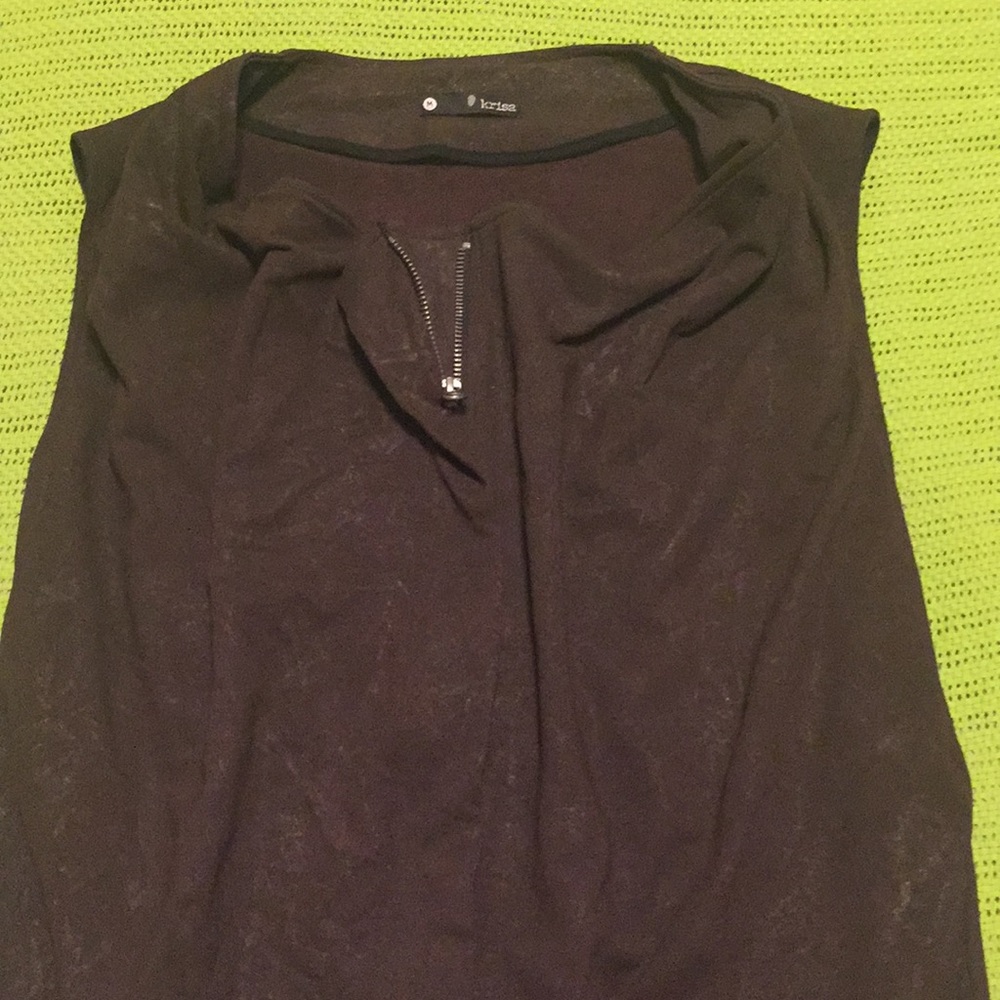 Dark brown zip up vest